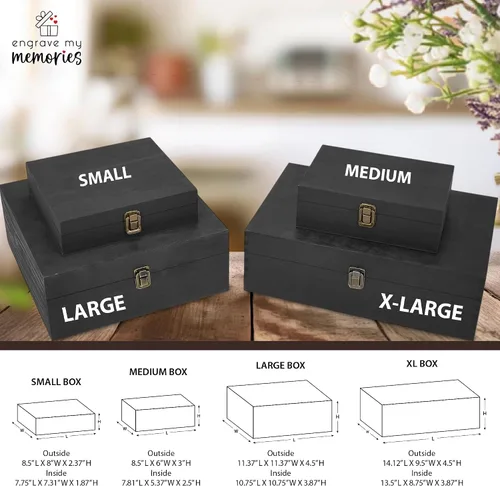 Vista 2 de Caja de Recuerdos de Madera Personalizada con Grabado Personalizado Caja de Memoria de Aventura para Parejas Recuerdos de Viaje Fotos Cartas - Cajas
