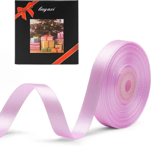 Vista 95 de Cinta de satén verde manzana de doble cara de color sólido de 1/2 pulgada x 25 yardas, cintas perfectas para manualidades, decoración de bodas