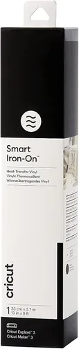 Vista 13 de Cricut Smart 2008695 - Vinilo termotransferible para planchar, 1 lámina, 13.0 in x 3.0 ft, blanco, (3 pies), 2008695