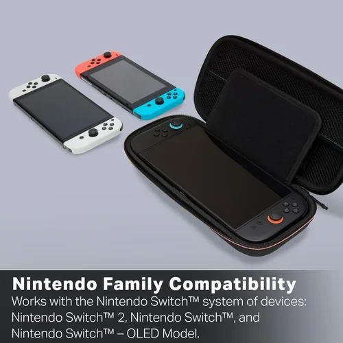Vista 3 de PowerA Funda protectora para Nintendo Switch 2, color negro, con licencia oficial, almacenamiento protector, capacidad para hasta 9 tarjetas
