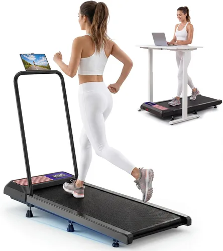 Vista 7 de Walking Treadmill Pad with Incline Handle Bar, Silent and Foldable Fitness Equipment, Treadmill with 4-in-1 Modes, Easy Assembly, Portable Home Gym