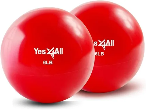 Vista 12 de Yes4All - Bolas de tonificación con peso para ejercicio, bolas medicinales suaves para ejercicio, pilates, yoga, equilibrio, flexibilidad, 2-10