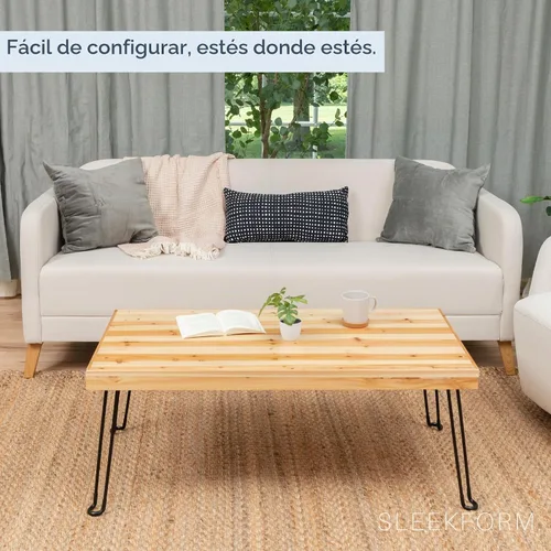 Vista 3 de Sleekform Mesa de centro plegable de madera, 20 x 40 pulgadas, abedul