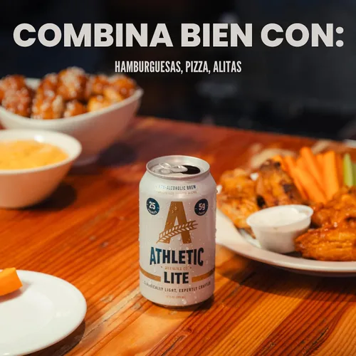 Vista 6 de Athletic Brewing Company Cerveza artesanal sin alcohol, baja en carbohidratos con cuerpo ligero de arroz y malta, combina con ensalada y pizza