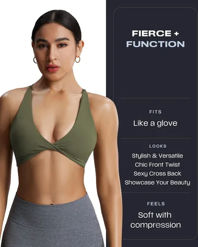 Vista 2 de Aoxjox Sujetadores deportivos para mujer Sienna, brasier de bajo impacto para yoga, camiseta sin mangas de entrenamiento
