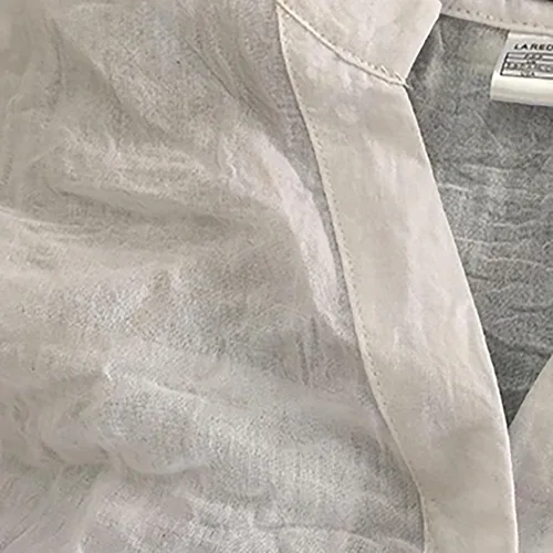 Vista 5 de Women's Roll-Up Cuffed HalfLong Sleeve Linen Shirts Blouse Solid Summer Cotton Tops Button Down V-Neck Blouse T Shirt