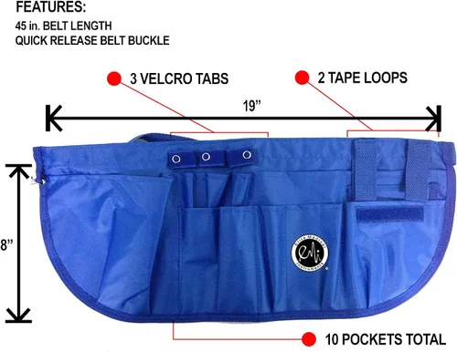 Vista 2 de EMI ROYAL - Delantal médico de nailon para enfermera, organizador de cinturón de almacenamiento - Tamaño grande - Cuenta con 10 bolsillos