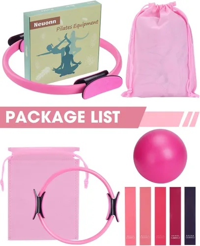 Vista 2 de Juego de anillos de pilates para entrenamiento en casa, kit esencial de pilates para mujeres