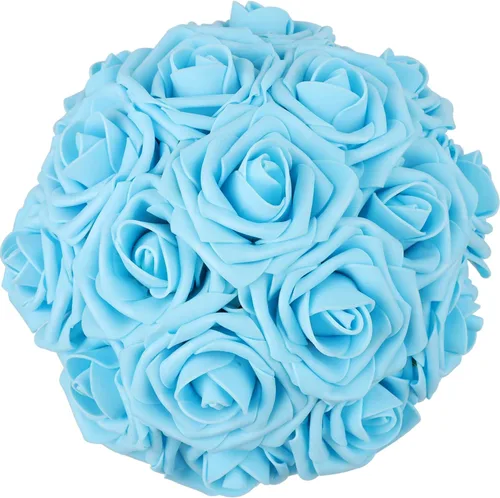 Vista 12 de 25 piezas Flores Artificiales, Rosas de Espuma Artificiales de Tacto Real Decoración Bricolaje para Boda Dama de Honor Ramo Nupcial Centros de Mesa