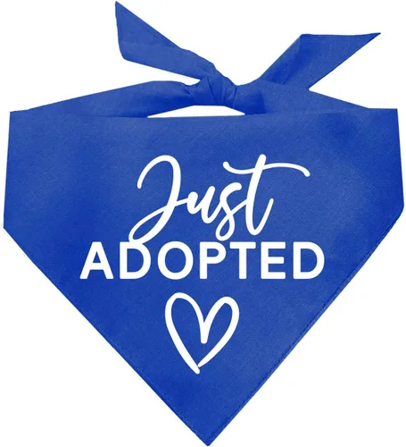 Vista 13 de Just Adopted - Bandana para perro, triángulo ajustable 100% algodón, fabricada en Estados Unidos, sesión de fotos para eventos de adopción, rescate