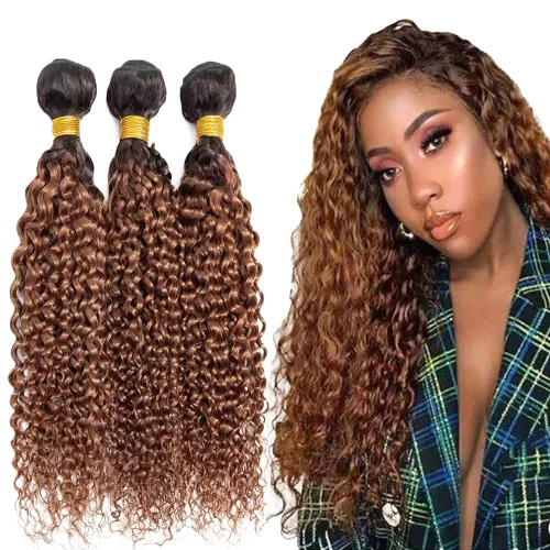 Vista 204 de 300g 1B27 Human Hair Bundles Honey Blonde Bundles Human Hair 10A Brazilian Virgin Remy Hair Extensions 8 10 12 Inch
