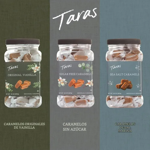 Vista 7 de Taras Caramelos gourmet de sal marina Caramelos totalmente naturales Cremosos y envueltos individualmente con mantequilla real (20 onzas)
