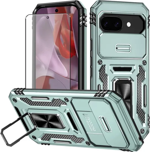 Vista 27 de Funda para Pixel 6a, Google Pixel 6A con protector de pantalla HD, [grado militar de 16 pies probada en caídas], anillo protector a prueba de golpes