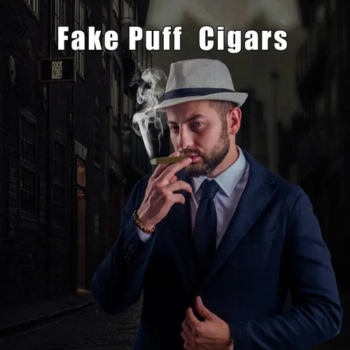 Vista 4 de Cigarrillos falsos de hojaldre que hacen humo, 6 cigarrillos y 6 medios cigarrillos y 1 cigarros, cigarrillos de imitación con un aspecto realista