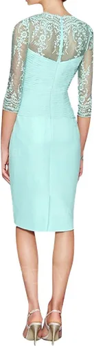 Vista 2 de H.S.D Vestido corto de encaje y gasa para mujer con chaqueta