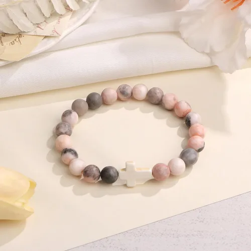 Vista 4 de JoycuFF Regalos cristianos pulsera de cruz para mujer, fe de Pascua, católica, religiosa, joyería cristiana, bautismo, comunión significativa