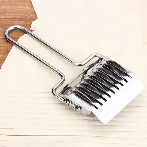 Vista 8 de Cortador de fideos para pasta, máquina manual de espaguetis de pasta de acero inoxidable, cortador de masa para fideos caseros, rodillo de celosía