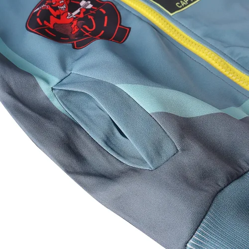 Vista 4 de Disfraz de pistola de combate de aviador chaqueta de bombardero para niños sudadera con capucha de personajes de película piloto volador cosplay