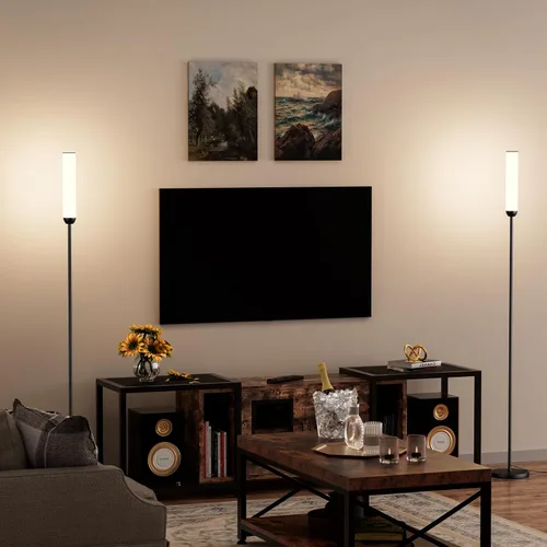 Vista 4 de Juego de 2 lámparas LED de pie con mando a distancia, interruptor de pie, color negro Stepless Adjustable 3000K-6500K Colors,30-100%