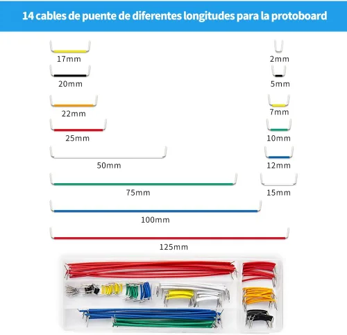 Vista 8 de Kit de diversión con módulo Electronics Component de fuente de alimentación con cable de puente de 830 puntos de unión, tablero de alambre