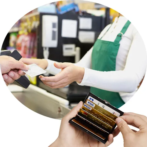Vista 8 de RFID - Tarjetero de acero inoxidable, protector de tarjetas de crédito para hombre y mujer, Negro), EA2702B