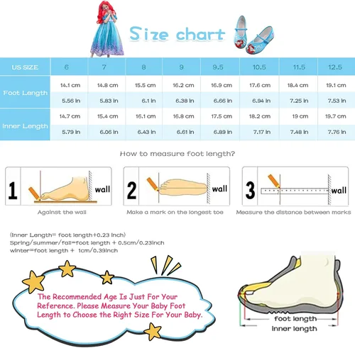 Vista 5 de Ariel - Zapatos de disfraz de sirena para niños pequeños, hermosos zapatos de ballet Mary-Jane, cómodos zapatos de tacón bajo con punta redonda