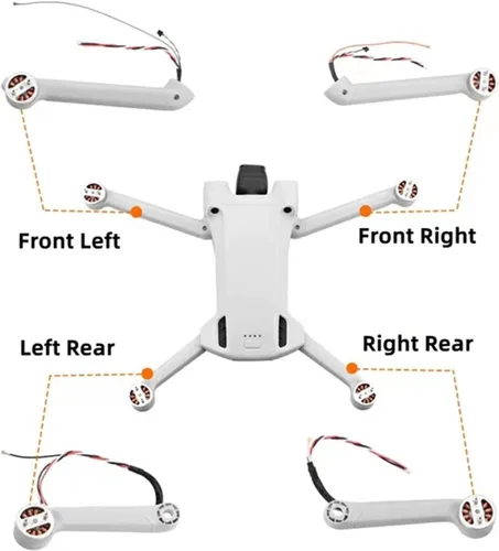 Vista 3 de Brazo original izquierdo derecho delantero trasero reemplazo de los brazos del motor para DJI Mini 3 Pro Drone reparación piezas de repuesto