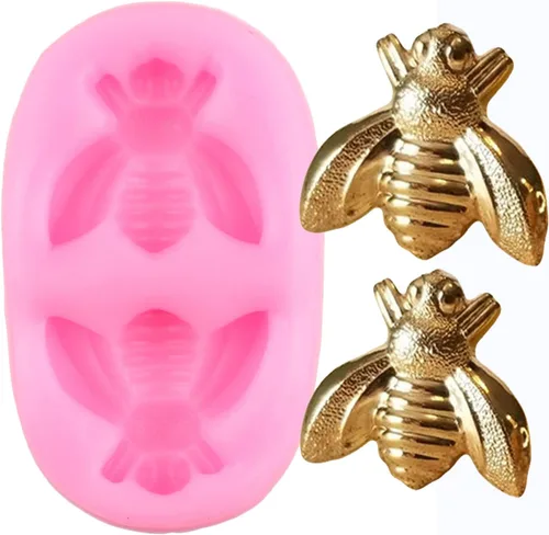 Vista 5 de Mujiang Bumble Bee - Moldes de silicona para fondant para cupcakes, decoración de pasteles, dulces, chocolate, juego de 4