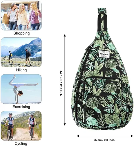 Vista 5 de HAWEE Mochila bandolera para mujer, anti-agua, ajustable inclinado