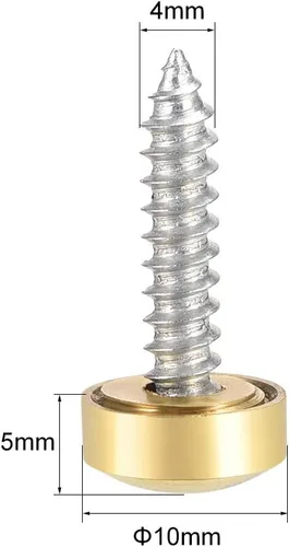 Vista 2 de uxcell Tornillos de espejo tapas decorativas cubierta clavos oro pulido 0.394 in 8pcs