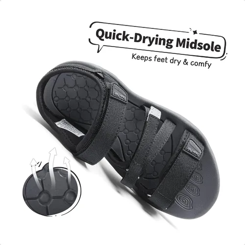 Vista 5 de DREAM PAIRS Sandalias deportivas deportivas de verano para niños y niñas, para niños pequeños y grandes