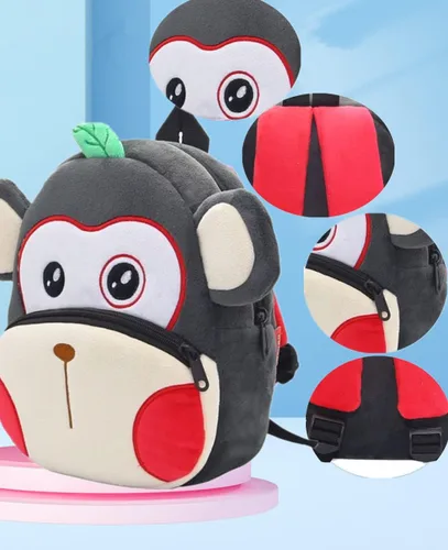 Vista 5 de Mochila para niños y niñas, bonita bolsa de felpa suave para niños pequeños de dibujos animados de animales pequeños, mini mochila pequeña