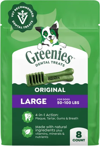 Vista 14 de Greenies Golosinas dentales naturales para perros adultos recomendadas por veterinarios, tamaño grande, sabor original, paquete de 6 onzas, 4