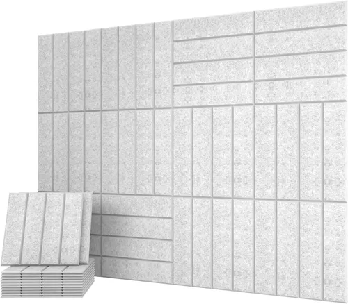Vista 10 de UMIACOUSTICS 12 paneles acústicos, 11.8 x 11.8 x 0.4 pulgadas, paneles de pared absorbentes de sonido para oficina, estudio, cine en casa