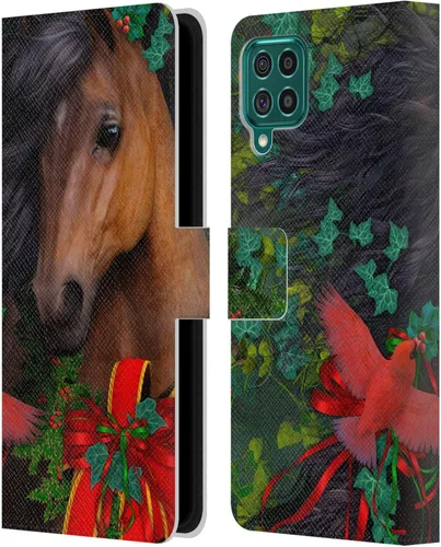Vista 12 de Head Case Designs Officially Licensed Laurie Prindle A Morgan Christmas Western Stallion Leather Wallet Case Compatible with Samsung Galaxy A07 4G