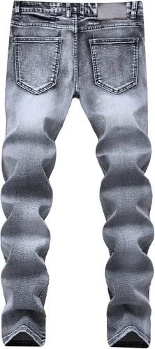 Vista 2 de Pantalón de jean elastizado, ajustado, moderno, para hombre.