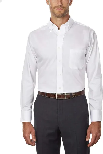 Vista 3 de Van Heusen Camisa de vestir de sarga de ajuste regular con cuello abotonado para hombre, exclusiva de Tienda