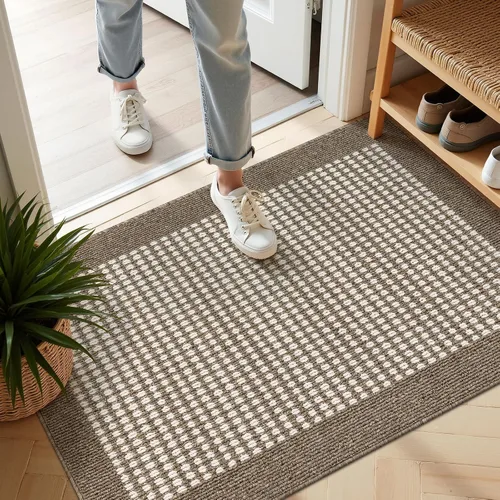 Vista 12 de Ileading Tapete para puerta de interior de 24 x 36 pulgadas, absorbente para perros, tapete de bajo perfil para entrada pequeño con respaldo de goma