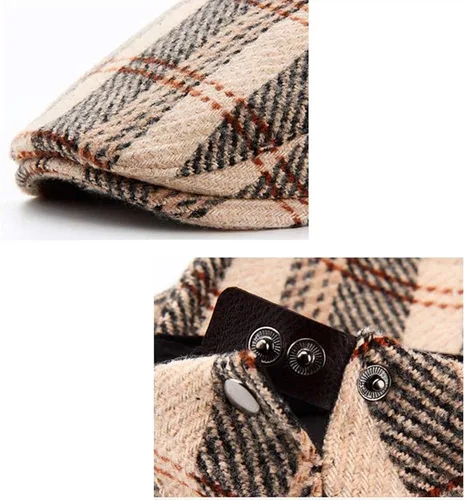 Vista 3 de Clape Sombrero plano de golf irlandés Gatsby para hombre de Newsboy Ivy Cap Tweed clásico de conducción sombrero de lana boina