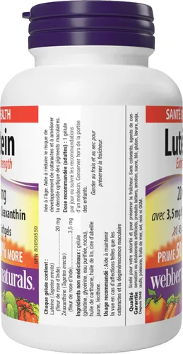 Vista 9 de Webber Naturals Luteína extra fuerte con cápsula blanda de zeaxantina