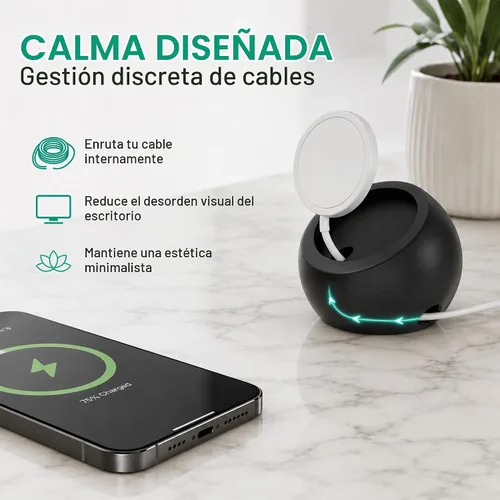 Vista 6 de Soporte de cargador inalámbrico, compatible con MagSafe, iPhone 12-18 Negro