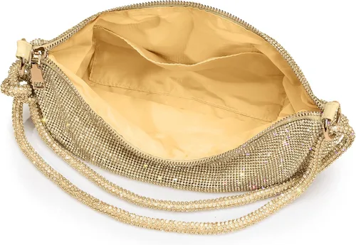 Vista 7 de WLLWOO WLLWOO Bolsos de mano con diamantes de imitación para mujer, bolsos de noche elegantes, bolsos cruzados brillantes para fiesta, club, boda