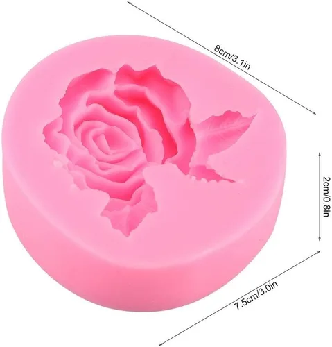 Vista 3 de Rose forma silicona pastel fondant chocolate haciendo herramienta de decoración accesorio para hornear