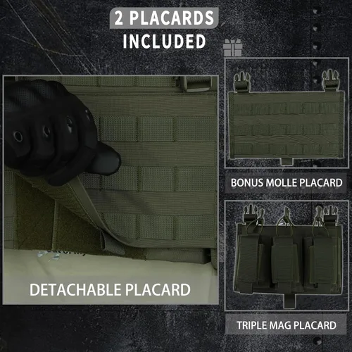 Vista 4 de Chaleco táctico para hombre Molle Airsoft chaleco adulto