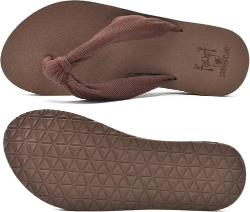 Vista 9 de KuaiLu Women's Yoga Foam Flip Flops with Arch Support Thong Sandals Non-Slip