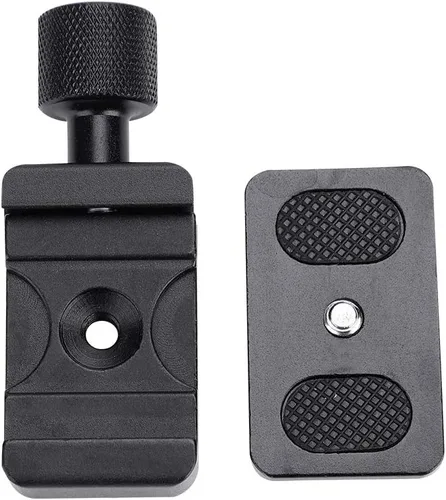 Vista 6 de Bewinner Mini placa de liberación rápida con tornillo de 1/4 pulgadas, cámaras de montaje rápido soporte base clip trípode accesorio para amantes