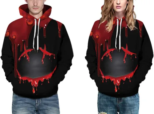 Vista 4 de Chaos World Sudadera con capucha para hombre, manga larga, con estampado gráfico divertido en 3D
