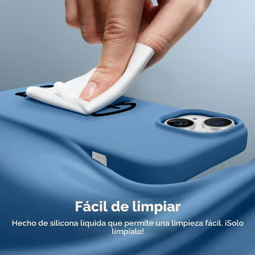 Vista 7 de GONEZ Funda magnética para iPhone 14, compatible con Magsafe, con protector de pantalla + protector de cámara, forro de microfibra antiarañazos Azul