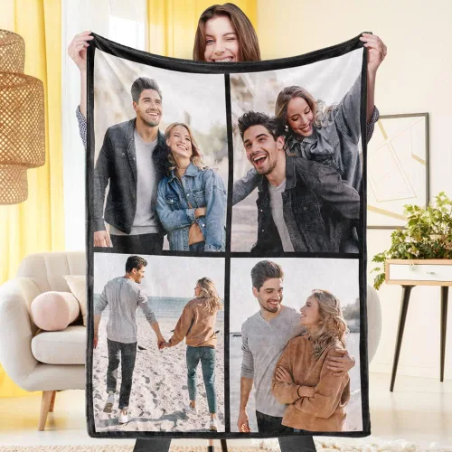 Vista 17 de VEELU Manta personalizada con imagen, mantas de fotos personalizadas con imagen, manta para el día de la madre para mamá papá, regalos