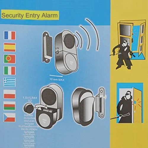 Vista 6 de Alarma de seguridad personal para ventana y puerta con sensor inalámbrico, 10